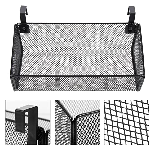 Bedside Hanging Organizer Metal Mesh Shelf Dorm Hanging Storage Baskets Over Organizer Rack for Dorm Bunk Black - Image 4