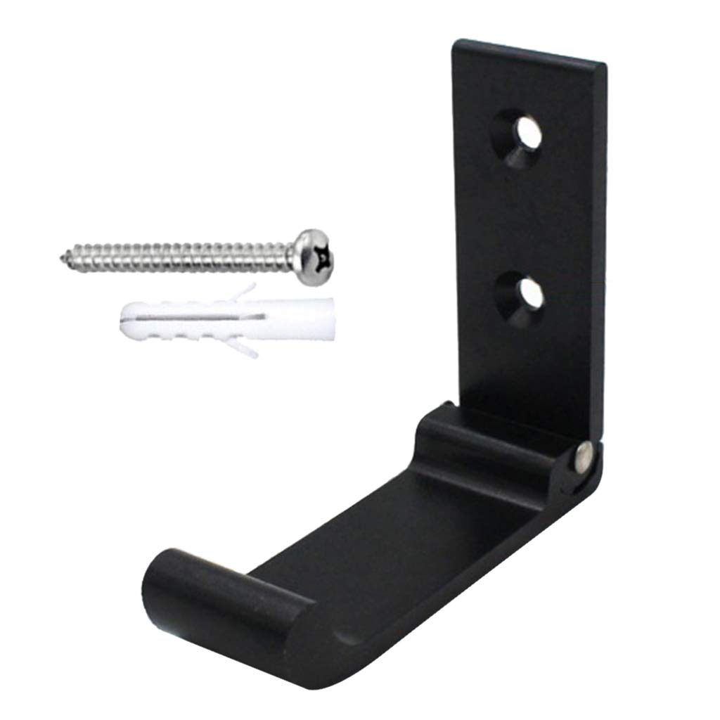 WOVEBIUS Aluminum Alloy Foldable Wall Coat Robe Bag Hanger Hook Organizer Black