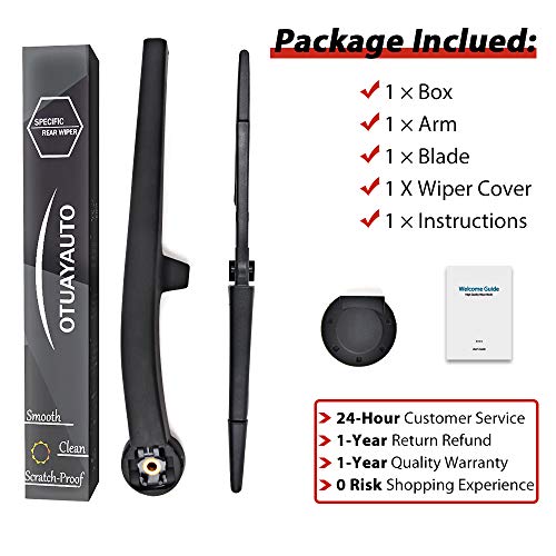 Otuayauto Replacement For 2006-2010 Jeep Commander Rear Windshield Back Wiper Arm Blade Cover Cap #TOP5