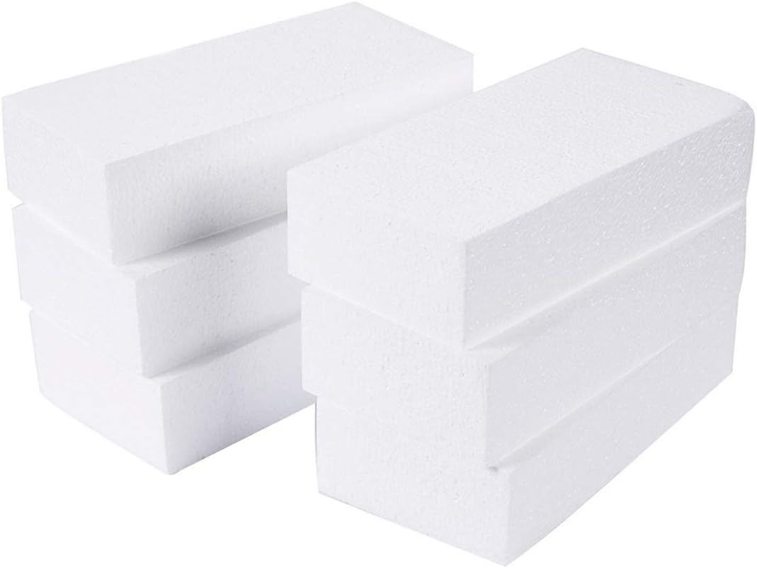 ACTENLY Craft Foam Block (6 Pack) Rectangle Polystyrene