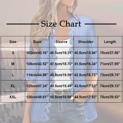 Damen 3/4 Ärmel Cardigan - Leichter Kimono Für Strand & Sommer