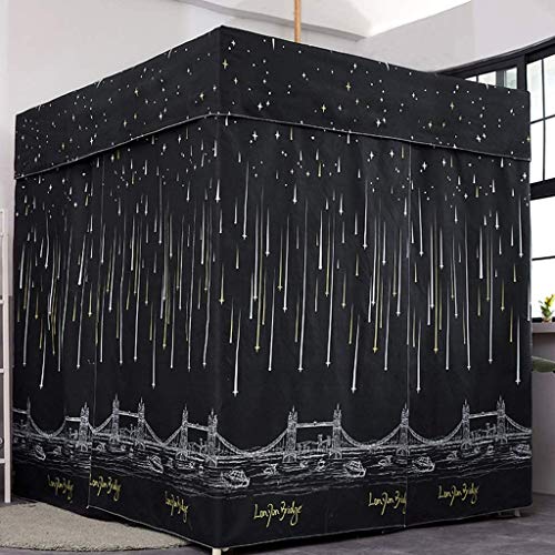 Joylife Princess Four Corner Post Bed Curtain Canopy Mosquito Net For Girls Adults Kids (Black, King) #TOP16