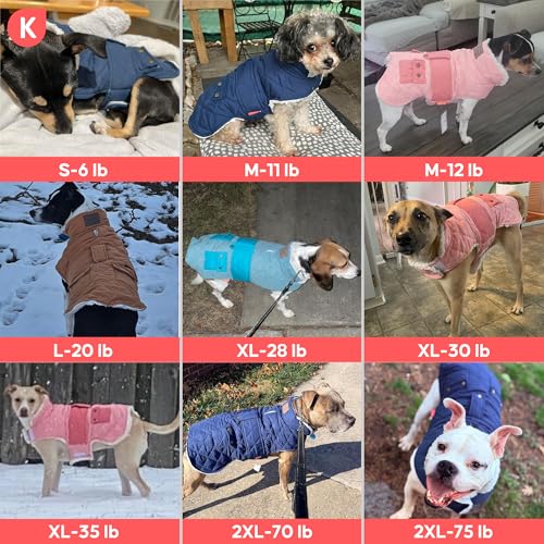 KYEESE Dog Coat Waterproof Dogs Jacket with Fleece Lined Windproof Dog Coats for Small Dogs Thick Pets Clothes with Pocket Soft Pet Sweater for Cold Weather Warm Pet Winter Puffer Coat with Leash Hole - Image 7