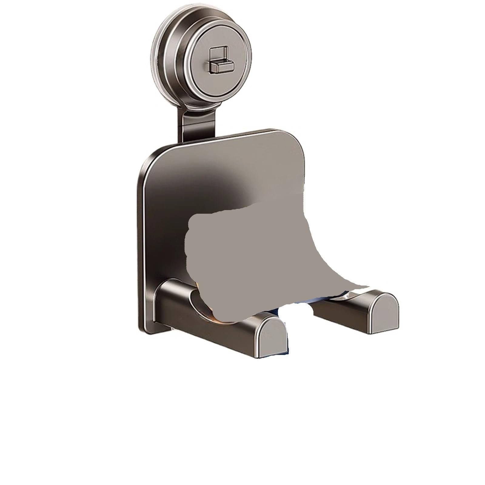 2 pz Senza Punzonatura Grigio Ventosa Porta Asciugacapelli Mensola A Muro Montato A Parete Rack di Stoccaggio per Asciugacapelli(Grey 10CM)