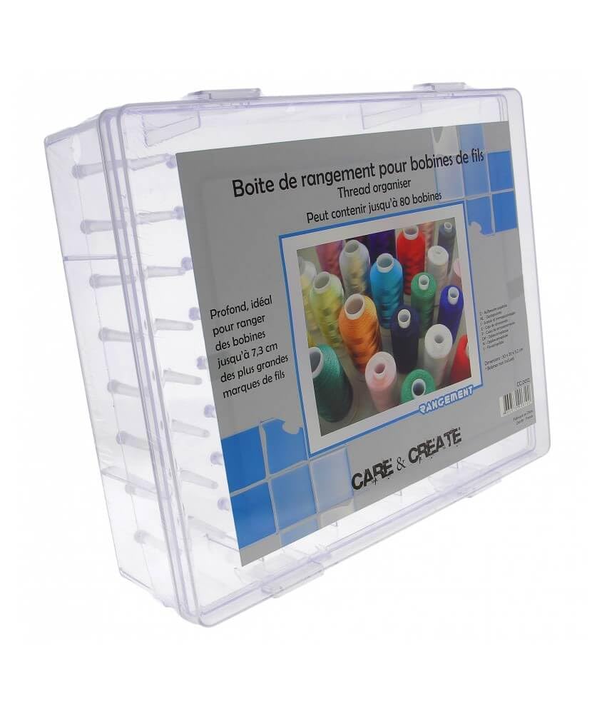 CARE CREATE Boite de Rangement 80 bobines de Fils à Coudre mercerie Couture Plastique