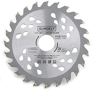 SUNDELY® Carbide Tipped TCT Circular Saw Blade Angle Grinder Disc 115 mm X 22.2 mm X 24T or 40T (4.5" X 0.87") for Wood Laminate Plywood Tree PVC Plastic Trimmer Cutter (1 Piece, 24T)