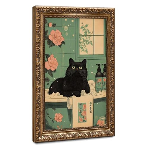 Toile chat japonais zen deco interieure tableau salon 61x91