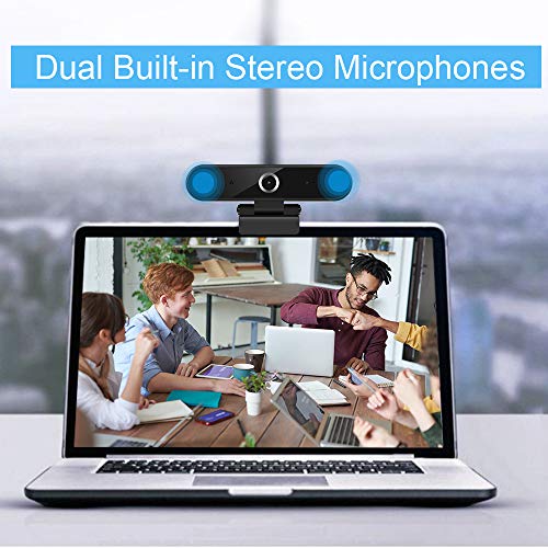 1080P Webcam with Microphone, Desktop Computer Camera, HD Video Camera for Laptop Desktop Computer Monitor, for Live Streaming/Calling/Recording/Conferencing/Gaming Skype/YouTube/Zoom/Facetime
