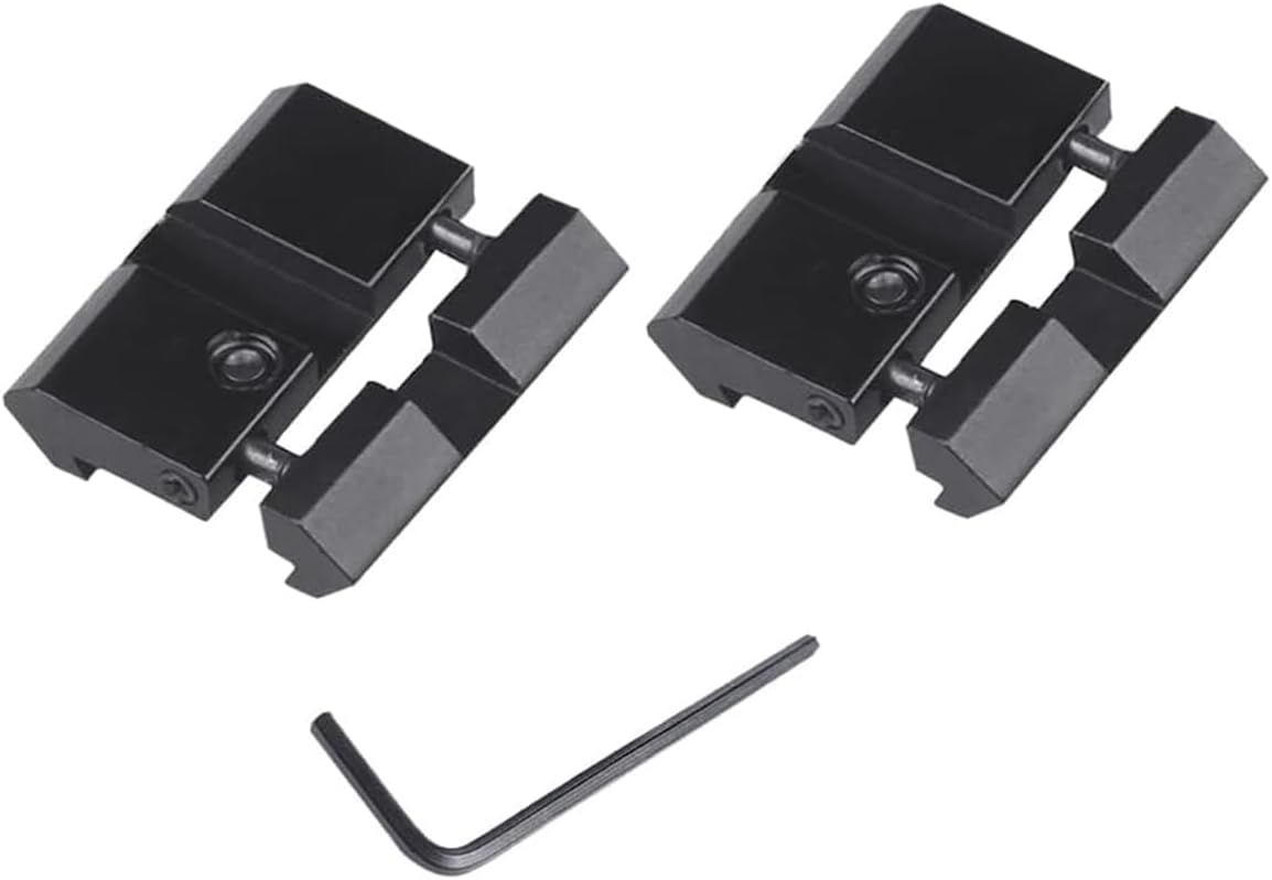 Paike 2PCS 11mm Dovetail to 20mm Picatinny Low Pro Snap-in Rail Adaptor