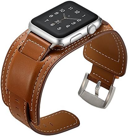 Watch Band Compatible with Apple Watch ultra 49mm Band Watch Series 8 7 45mm Band Fit 7.5'-9.8' Apple Watch 44mm Series 6 SE2 SE 5 4 Watch 42mm Series 3 2 1 Leather Band with Buckle Cuff iWatch Band