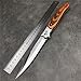 XBOSAI 12'' Tactical Folding Knife 420 Stainless Steel Blade Red-colored Wood Handles with Slide Safety Lock, Outdoor Camping EDC Tools