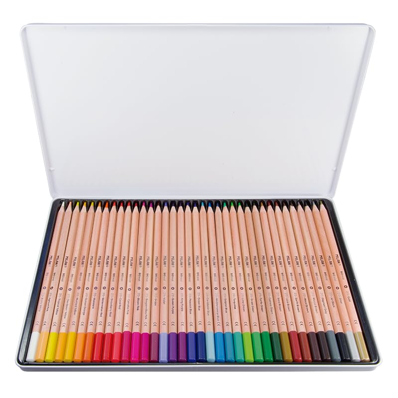 Amazon.com: MILAN A.C Caja metálica 36 lápices de colores con mina