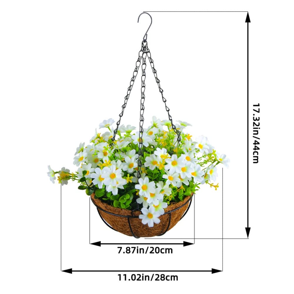 Paniers De Fleurs à Suspendre Pour Extérieur, Chrysanthème Artificiel
