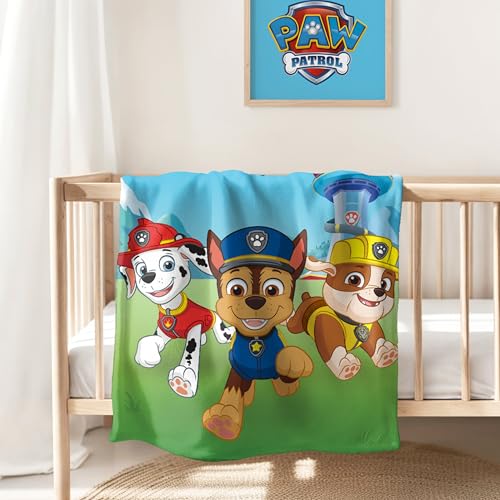 Plaid Paw Patrol - Douillette et Douce - 130 x 170 cm - Couverture Polaire pour Filles et garçons