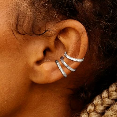 5 Pcs Thin Chunky Ear Cuff Earrings for Women 14K Gold Plated Brass Ear Cuffs Non Piercing Trendy Clip on Cartilage Earrings Cubic Zirconia Fake Piercings Earrings Jewelry4