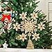 DUSVALLY Gold Snowflake Christmas Tree Topper, Red Glitter Metal Star Treetop Xmas Decor with Easy Spiral Base-13 in