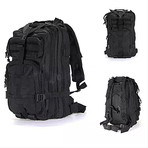 Willonin Großer Militär Rucksack,utdoor Armee Wasserdicht Taktischer Bundeswehr Rucksäcke für Camping Trekking Wandern Angel Reise Arbeit (Schwarz) Cover