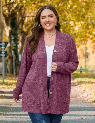 Image of MONNURO Plus Size Cardigan for Women Lightweight Open Front with Pockets
