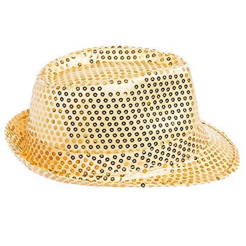 Image of boxed-gifts Solid Color Sequins Fedora Hat