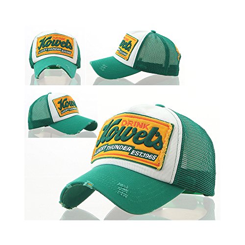 Drink Howel's Distressed Vintage Cotton Baseball Mesh Cap Snapback Trucker by Brooklyn Urban Supply (Green)