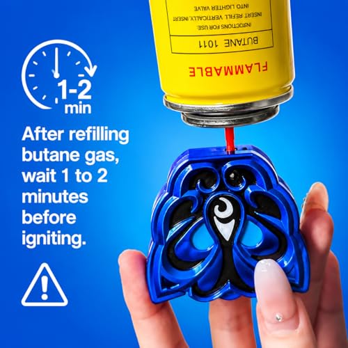 Encendedor antorcha doble diseño mariposa metálico miniatura 5