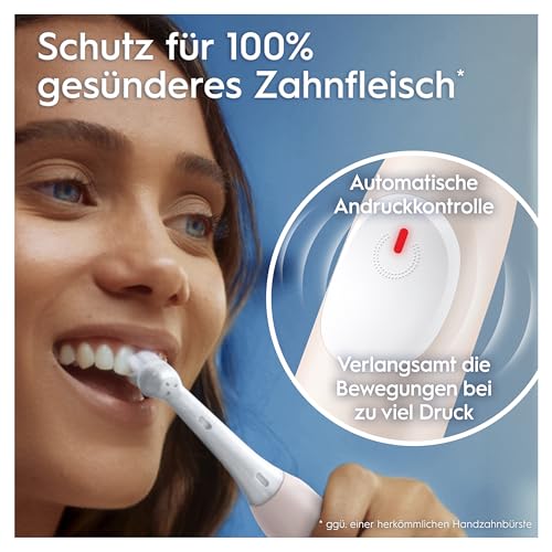 Oral-B iO Series 2 Elektrische Zahnbürste/Electric Toothbrush, 1 Aufsteckbürste, 3 Putzmodi für Zahnpflege, Magnet-Technologie, Reise-Etui, Reise-Aufsteckbürsten-Etui, Designed by Braun, Calm Pink – Bild 5