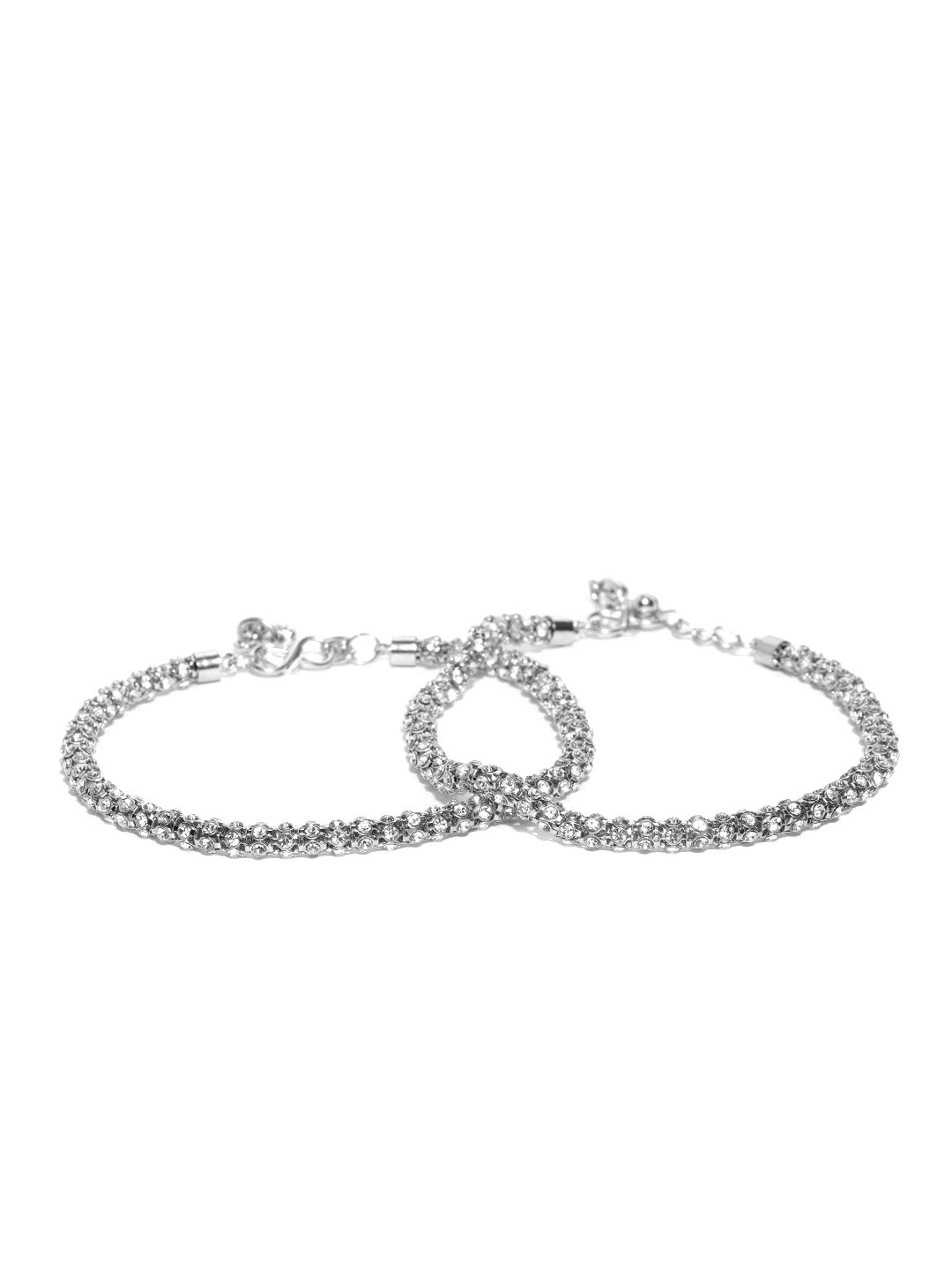Priyaasi Silver Designer Stone Embellished Anklet/Payal for Women & Girls (B081Q4R2RS) Amazon Price History, Amazon Price Tracker