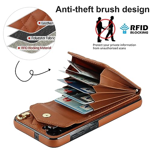 Étui en cuir synthétique marron de qualité supérieure pour Samsung Galaxy S24 FE