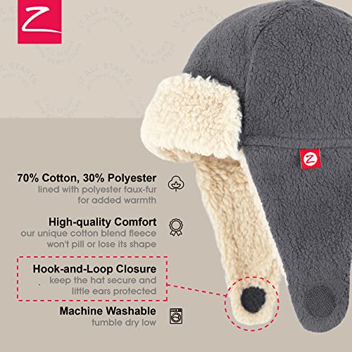 Image of Zutano Cozie Fleece Unisex Toddler and Baby Trapper Hat, Cold-Weather Hat for Little Boys and Girls