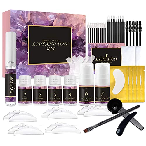 IIFONII Eyelash Perm Kit, Professional 4-IN-1 Lash Lift Kit Eyebrow Lamination Kit Long-Lasting Curl, Upgraded Eyelash &