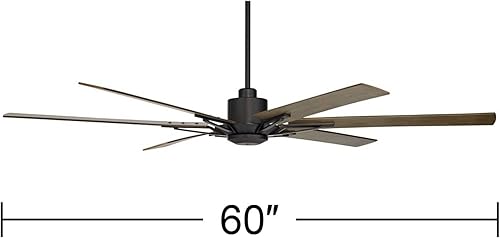 Miniatura 4 de Casa Vieja Expedición - Ventilador de techo rústico de 60 pulgadas para exteriores con control remoto, cuchillas de madera de roble negro mate