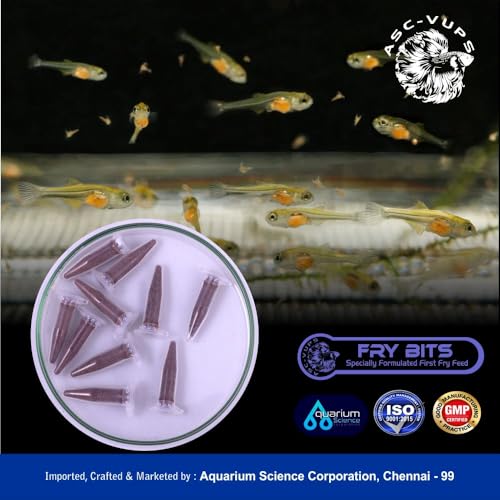 Image of Fry-BITS High Nutrition Fish Fry Food | Aquarium Science Corporation ASC-V-UPS | 58% Protein, Spirulina, Krill, Insect & Squid Meal | Astaxanthin, Enzymes & Rapid Growth Formula