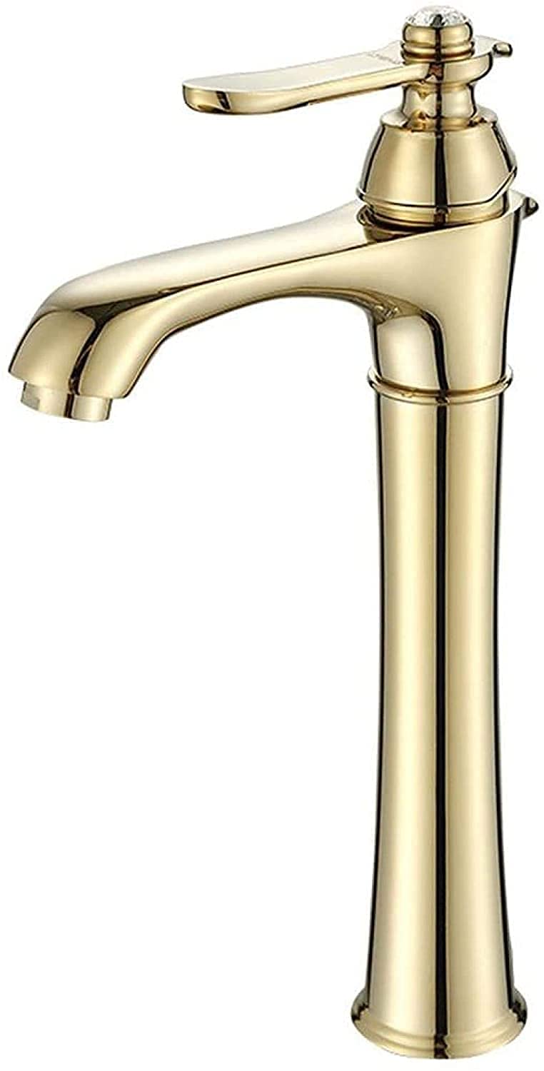 Robinet mitigeur de lavabo moderne or en laiton monocommande