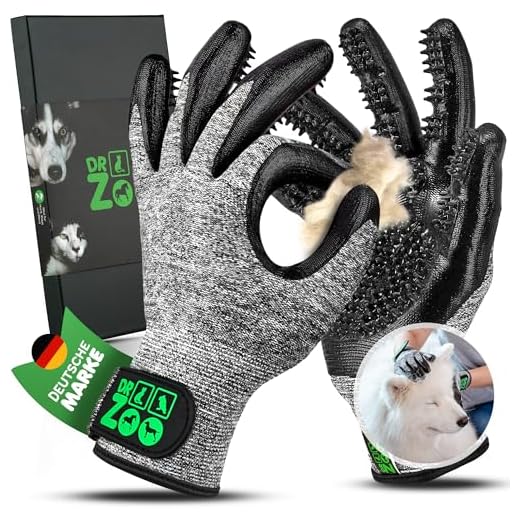 DR Zoo Gr. M Paar Fellpflegehandschuh zur Fellpflege durch Handschuh für Hund, Katze und Pferde