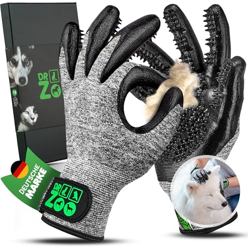 DR Zoo Fellpflegehandschuh für Katze, Hund oder Pferd - (1 Paar, Gr. M) - Handschuh zur Fellpflege aller Katzenhaare und Hundehaare - Waschhandschuh...