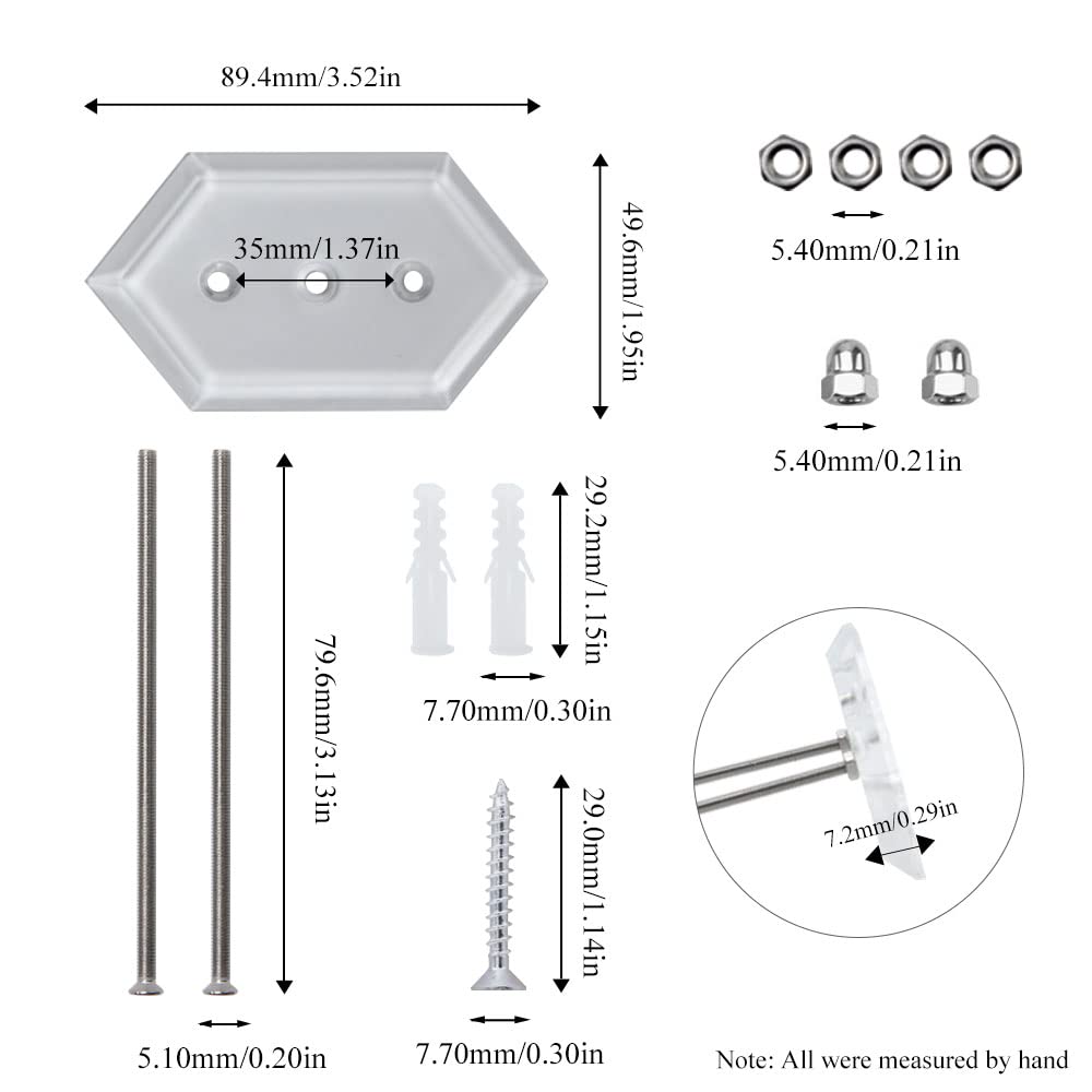 2 Pezzi Ganci per Skateboard da Parete Supporto da Parete per Skateboard Display e Stoccaggio,Acrilico,Clear