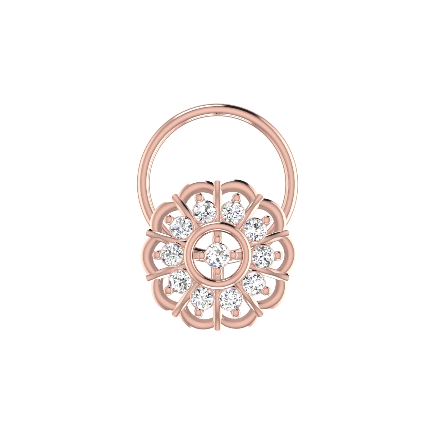 9K BIS Hallmarked Rose Gold Stud Nosering AVNO153PC-image-17