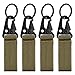 IronSeals Nylon Webbing Keychain Tactical Molle Gear Key Ring, Belt Buckle Metal Hook Backpack Clasp Key Ring Holder (4 PACK)