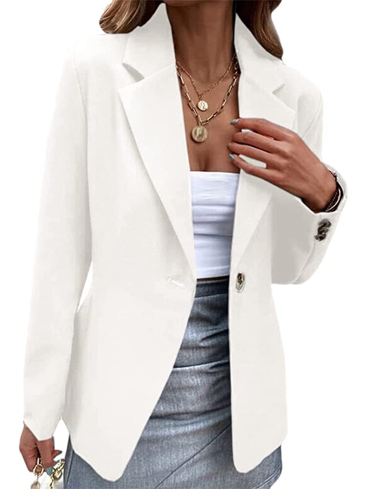 Shownicer Blazer Femme Court Manches Courtes - Veste Costume Élégante Bureau OL - Boutons