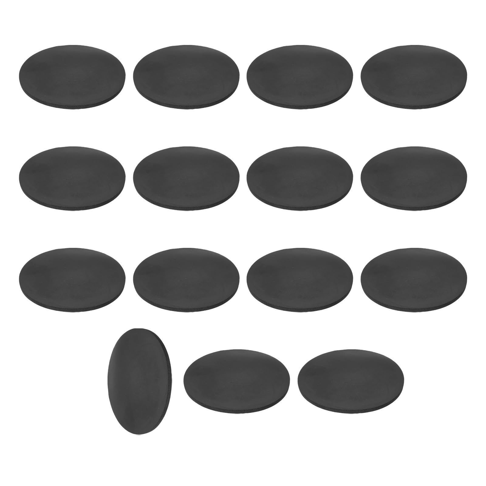 sourcing map 15Pcs Rubber Solid Discs Washers, 70mm OD x 2mm Thick Anti Slip Bumper Pads Non-Adhesive Rubber Spacers Flat Round Gasket Pad for Furniture Appliances DIY Craft, Black