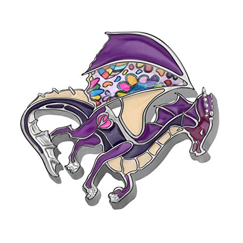 Image of WEVENI Alloy Fantasy Dinosaur Dragon Brooch Enamel Pins for Women Lady Girl Fashion Jewelry Gift