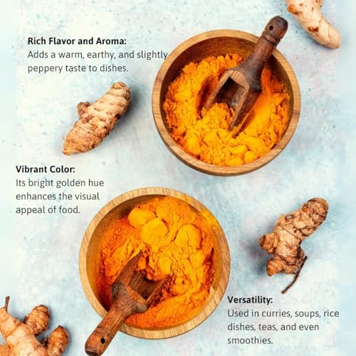 Image of Honey and Spice High Curcumin Turmeric (250g) | Paper Packaging | Haldi Powder | Ideal for Eating, Drinking, Cooking | Natural and Fresh