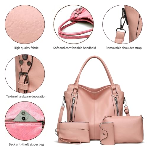 Image of 2E-youth Purses for Women Large Tote Women's Handbag Set Faux Leather Hobo Crossbody Bag 4pcs