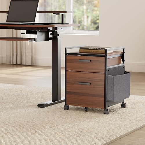 EUREKA ERGONOMIC 2-Drawer Mobile File Cabinet with Wheels, Solid Wood Rolling Storage Cabinet for...