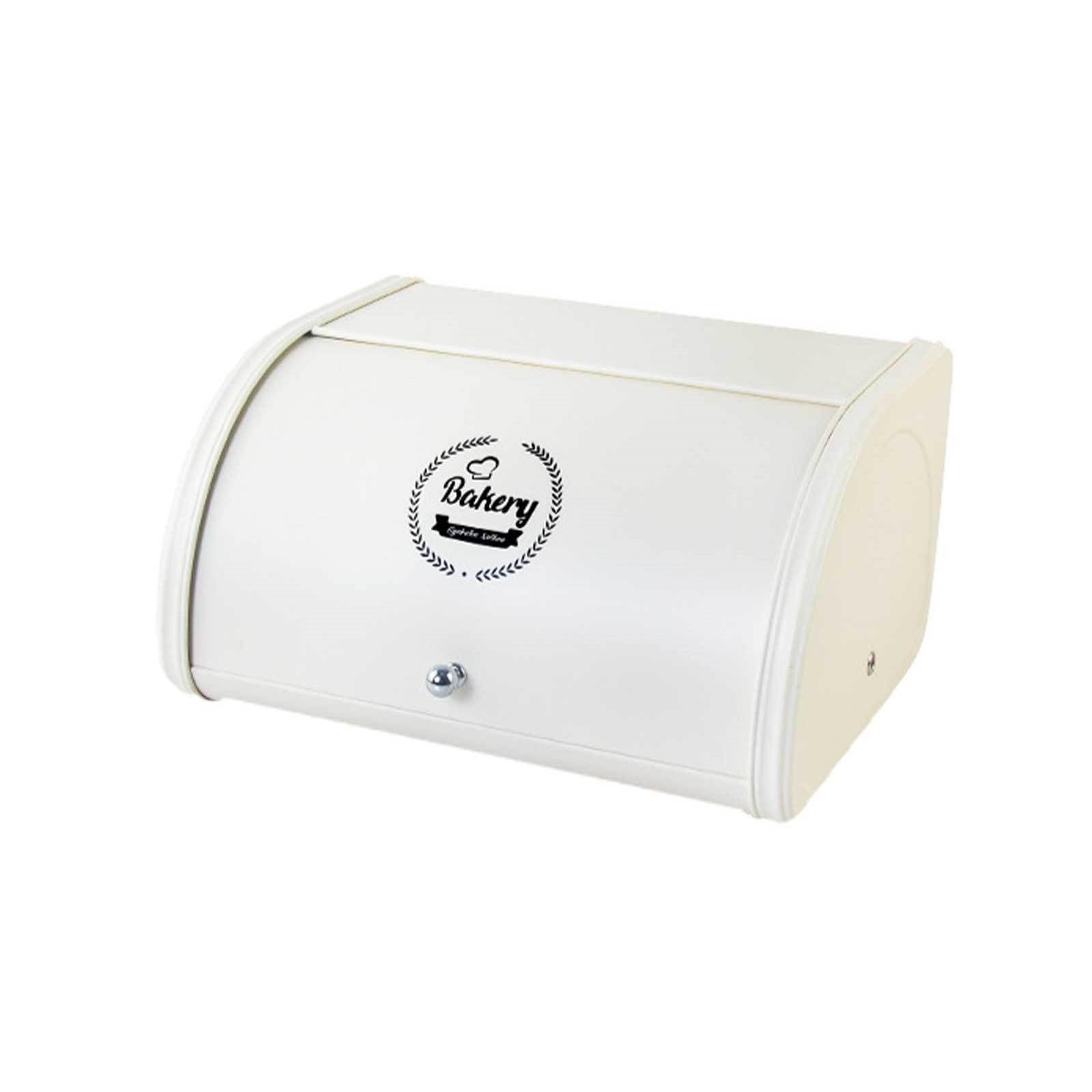 HZBB Large Capacity Retro Bread Container with Roll Top Lid Iron Construction Bread Case for Kitchen Countertop Storage Retro Bin with Roll Top