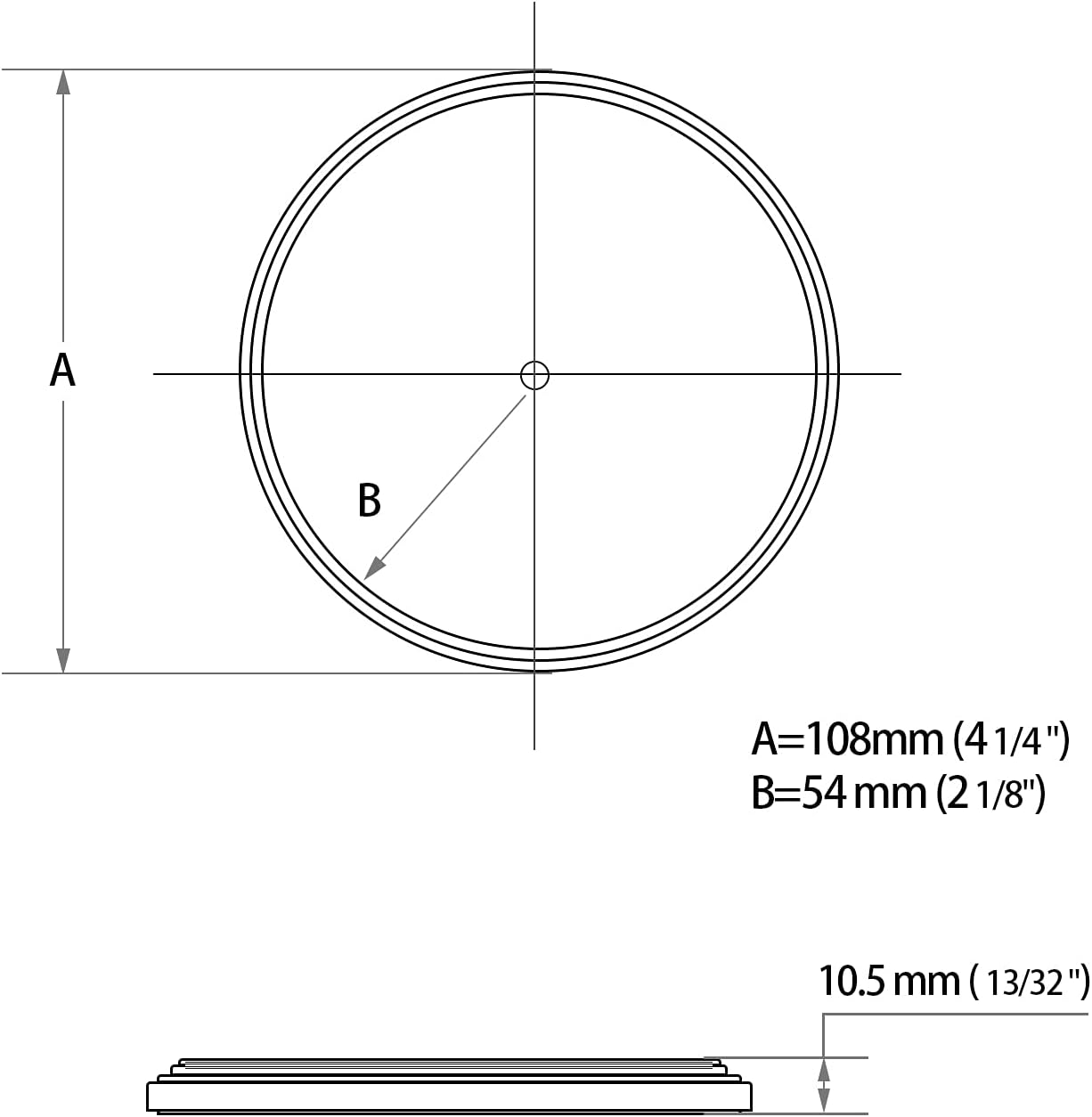 2Pcs 4 1/4 Inch Round Warning Reflectors for Car Truck Bike Boat Dock Trailer Van Lorry Bus Caravan (White/108mm /Adhesive)