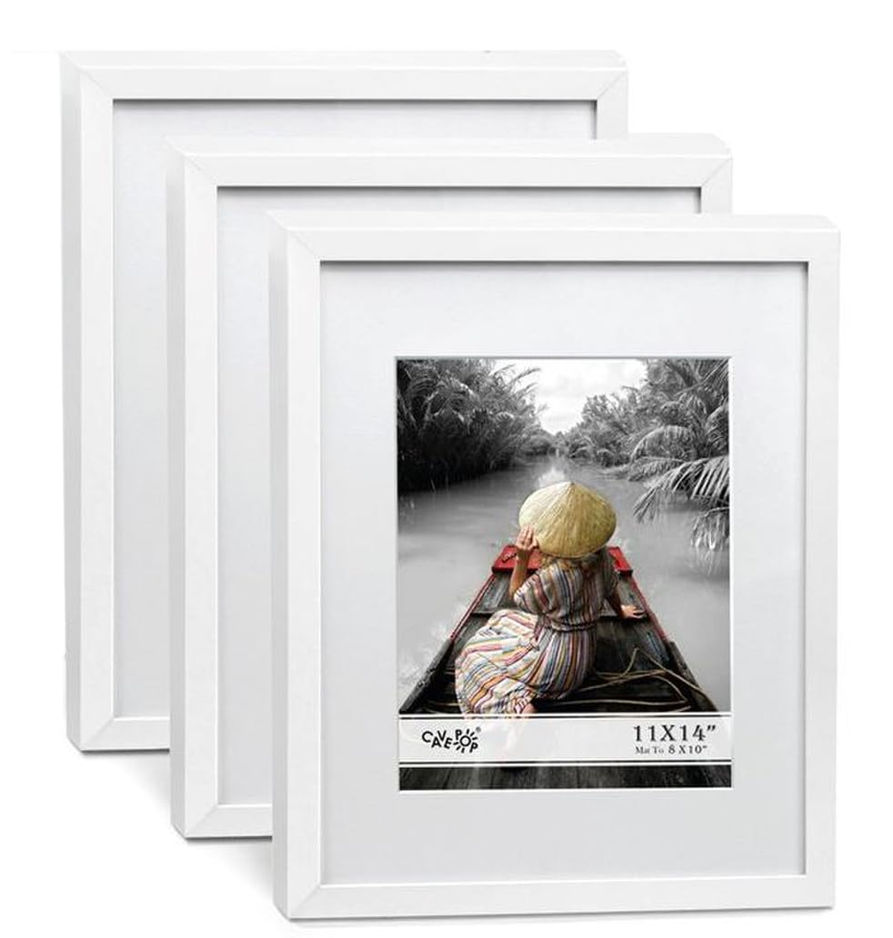 MH Traders 8 x 6 Picture Frame 3Pcs White - Wall Mounted Photo Frame for Pictures Posters & Certificates - 20 x 15 CM A4 Size Compact Picture Frames