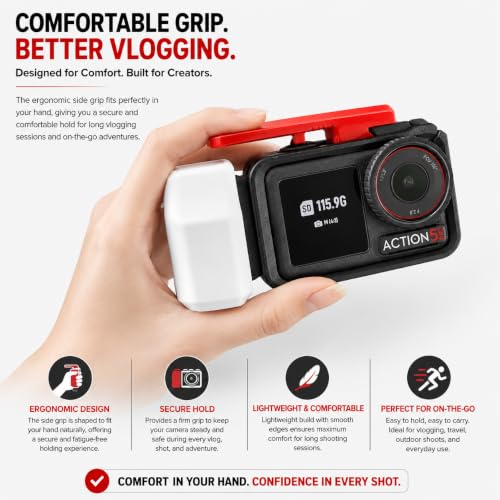 Image of Action Pro DJI Action Camera Series Original Cage Shooting Grip with Ergonomic Handle, Protective Frame & Accessory Mount for Stable Video Recording