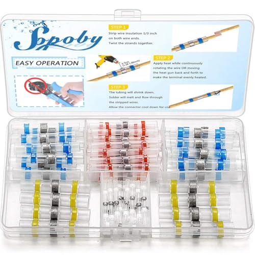 50pcs Solder Seal Wire Connector, Sopoby Solder Seal Heat Shrink ...