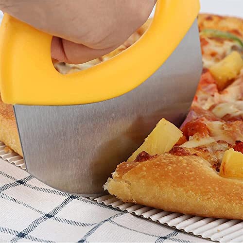 Image of P-Plus International Pizza Cutter and Serving Turner - Pizza Serving Turner - Pizza Cutter Tool - Pizza Spatula - Pizza Cutter Wheel (Set of 2)